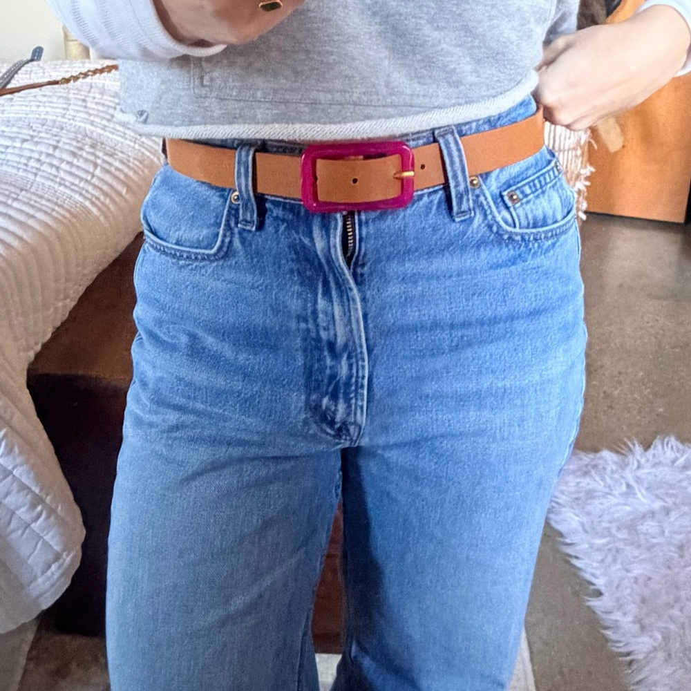 Levi’s pop buckle belt tan and pink XS - Picture 2 of 3